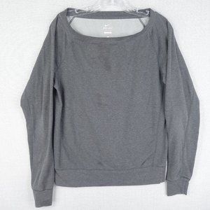 Nike Sweatshirt Womens Small Gray Long Sleeve Dri Fit Round Neck Stretch